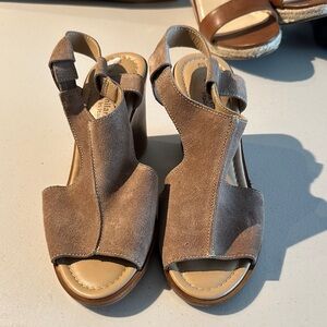Stylish Taupe Suede Sandals